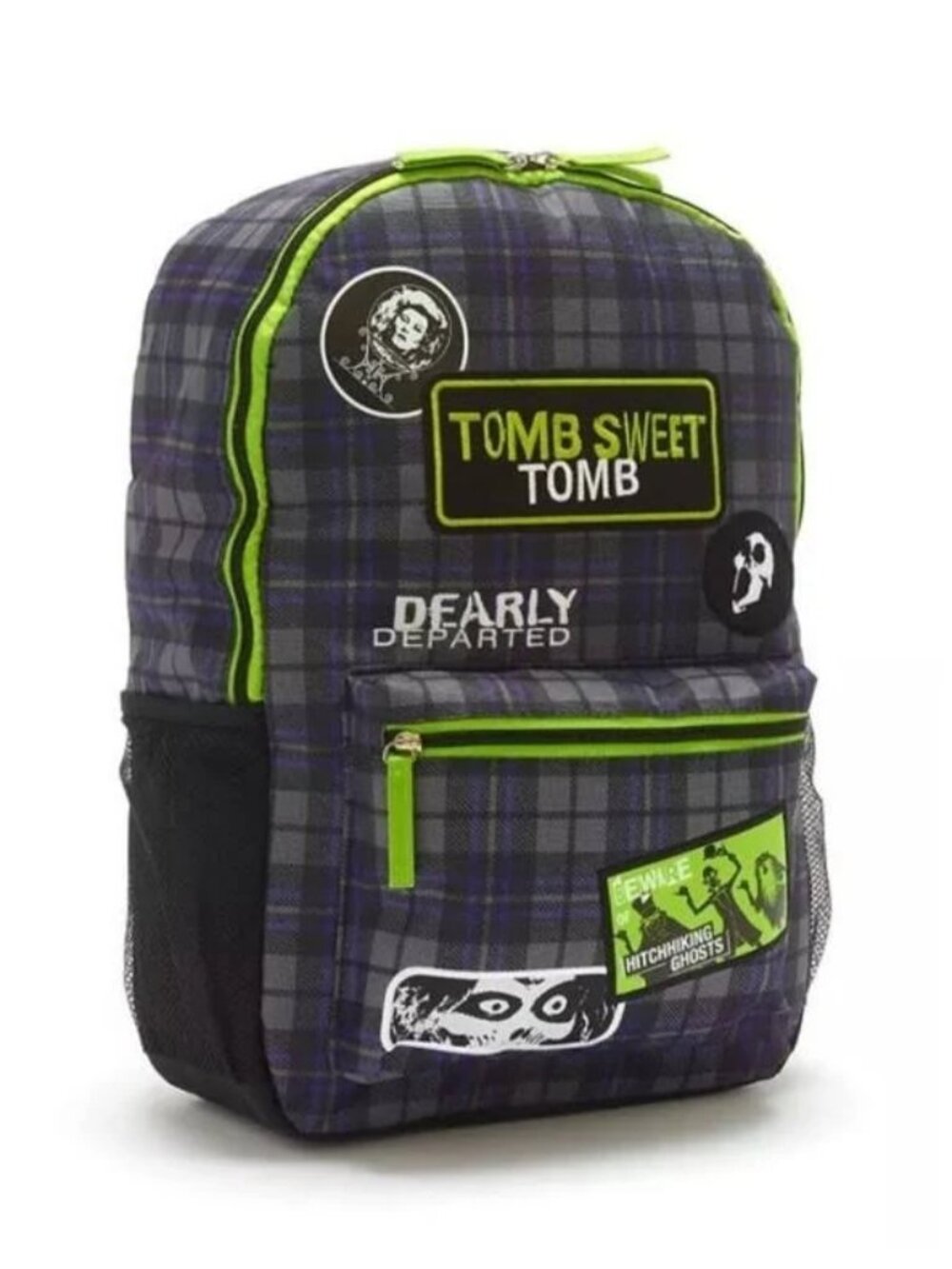 Disney Parks Haunted Mansion Tomb Sweet Tomb Full Size Backpack Plaid (Like New)